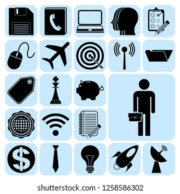 Set of 22 business icons, high quality. Collection. Detailed design. Vector Illustration.
