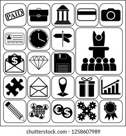 Set of 22 business icons, high quality. Collection. Flat design. Vector Illustration.