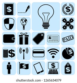 Set of 22 business icons, high quality. Collection. Amazing desing. Vector Illustration.