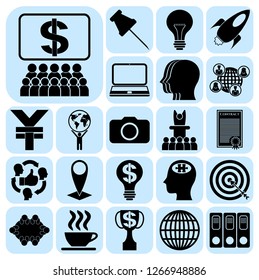 Set of 22 business icons, high quality. Collection. Amazing desing. Vector Illustration.