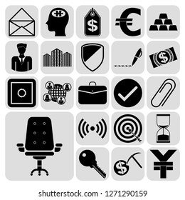 Set of 22 business icons, high quality. Collection. Flat design. Vector Illustration.