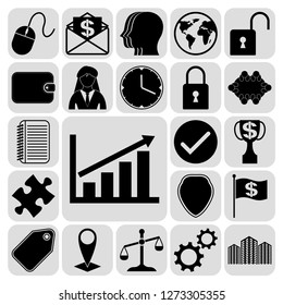 Set of 22 business icons, high quality. Collection. Amazing desing. Vector Illustration.