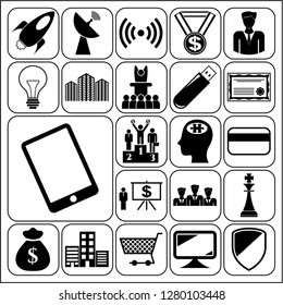 Set of 22 business icons, high quality. Collection. Detailed design. Vector Illustration.