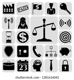 Set of 22 business icons, high quality. Collection. Detailed design. Vector Illustration.
