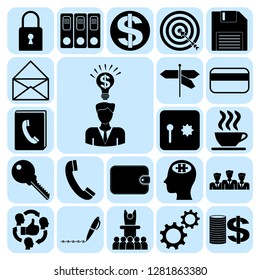 Set of 22 business icons, high quality. Collection. Amazing desing. Vector Illustration.