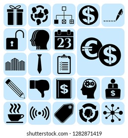 Set of 22 business icons, high quality. Collection. Flat design. Vector Illustration.