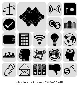 Set of 22 business icons, high quality. Collection. Amazing desing. Vector Illustration.