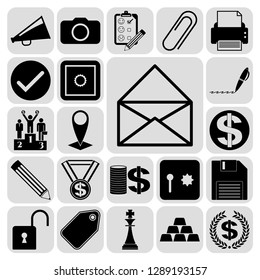Set of 22 business icons, high quality. Collection. Detailed design. Vector Illustration.
