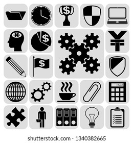 Set of 22 business icons, high quality. Collection. Amazing desing. Vector Illustration.