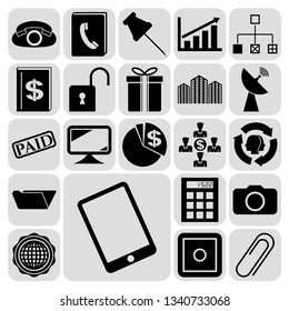 Set of 22 business icons, high quality. Collection. Flat design. Vector Illustration.