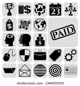 Set of 22 business icons, high quality. Collection. Flat design. Vector Illustration.