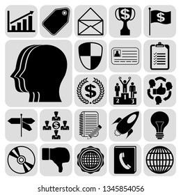 Set of 22 business icons, high quality. Collection. Detailed design. Vector Illustration.
