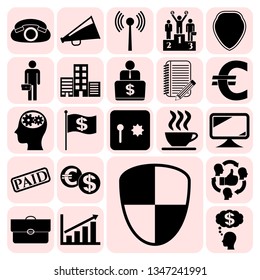 Set of 22 business icons, high quality. Collection. Amazing desing. Vector Illustration.