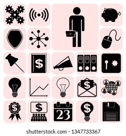 Set of 22 business icons, high quality. Collection. Detailed design. Vector Illustration.