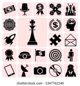 Set of 22 business icons, high quality. Collection. Detailed design. Vector Illustration.