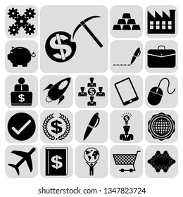 Set of 22 business icons, high quality. Collection. Detailed design. Vector Illustration.