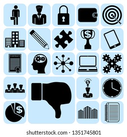 Set of 22 business icons, high quality. Collection. Flat design. Vector Illustration.