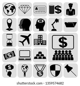 Set of 22 business icons, high quality. Collection. Detailed design. Vector Illustration.