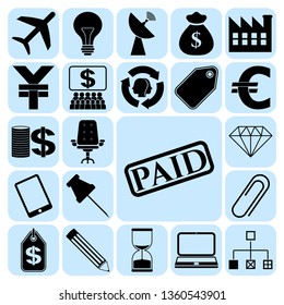 Set of 22 business icons, high quality. Collection. Flat design. Vector Illustration.