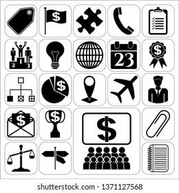 Set of 22 business icons, high quality. Collection. Flat design. Vector Illustration.