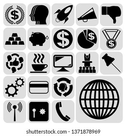 Set of 22 business icons, high quality. Collection. Flat design. Vector Illustration.