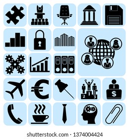 Set of 22 business icons, high quality. Collection. Flat design. Vector Illustration.