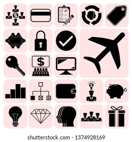 Set of 22 business icons, high quality. Collection. Amazing desing. Vector Illustration.