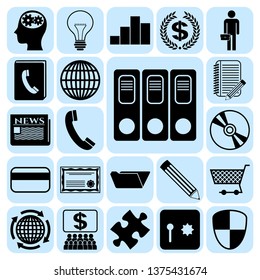 Set of 22 business icons, high quality. Collection. Flat design. Vector Illustration.