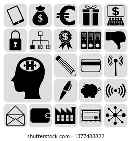 Set of 22 business icons, high quality. Collection. Detailed design. Vector Illustration.