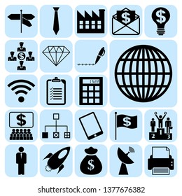 Set of 22 business icons, high quality. Collection. Flat design. Vector Illustration.