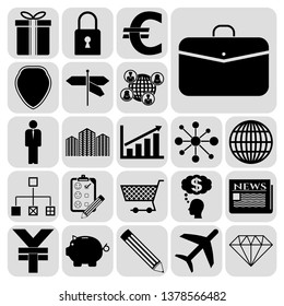Set of 22 business icons, high quality. Collection. Amazing desing. Vector Illustration.