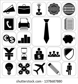 Set of 22 business icons, high quality. Collection. Flat design. Vector Illustration.