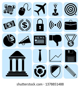 Set of 22 business icons, high quality. Collection. Flat design. Vector Illustration.