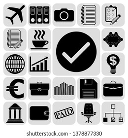 Set of 22 business icons, high quality. Collection. Detailed design. Vector Illustration.