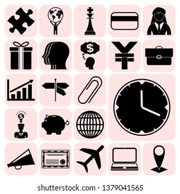 Set of 22 business icons, high quality. Collection. Amazing desing. Vector Illustration.