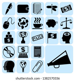 Set of 22 business icons, high quality. Collection. Flat design. Vector Illustration.