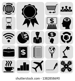 Set of 22 business icons, high quality. Collection. Flat design. Vector Illustration.