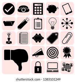 Set of 22 business icons, high quality. Collection. Flat design. Vector Illustration.