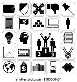 Set of 22 business icons, high quality. Collection. Amazing desing. Vector Illustration.