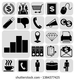 Set of 22 business icons, high quality. Collection. Amazing desing. Vector Illustration.