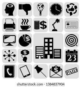 Set of 22 business icons, high quality. Collection. Flat design. Vector Illustration.