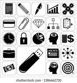 Set of 22 business icons, high quality. Collection. Detailed design. Vector Illustration.