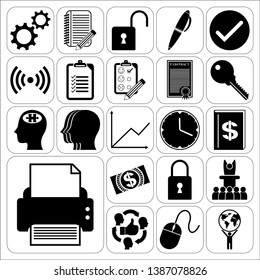 Set of 22 business icons, high quality. Collection. Flat design. Vector Illustration.