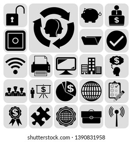 Set of 22 business icons, high quality. Collection. Flat design. Vector Illustration.