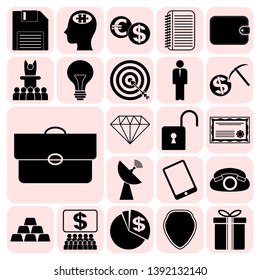 Set of 22 business icons, high quality. Collection. Flat design. Vector Illustration.