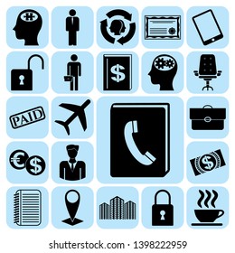 Set of 22 business icons, high quality. Collection. Detailed design. Vector Illustration.