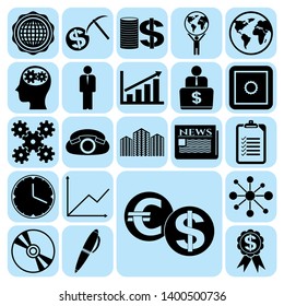 Set of 22 business icons, high quality. Collection. Detailed design. Vector Illustration.