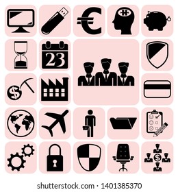 Set of 22 business icons, high quality. Collection. Amazing desing. Vector Illustration.