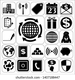 Set of 22 business icons, high quality. Collection. Detailed design. Vector Illustration.