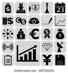Set of 22 business icons, high quality. Collection. Amazing desing. Vector Illustration.